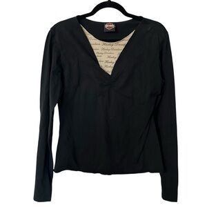 Harley Davidson Barnett El Paso TX Women’s Black Long Sleeve Top Size L GUC